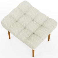 Puff Para Sala De Estar Requinte L02 Linho Champagne - 2