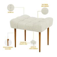 Puff Para Sala De Estar Requinte L02 Linho Champagne - 5