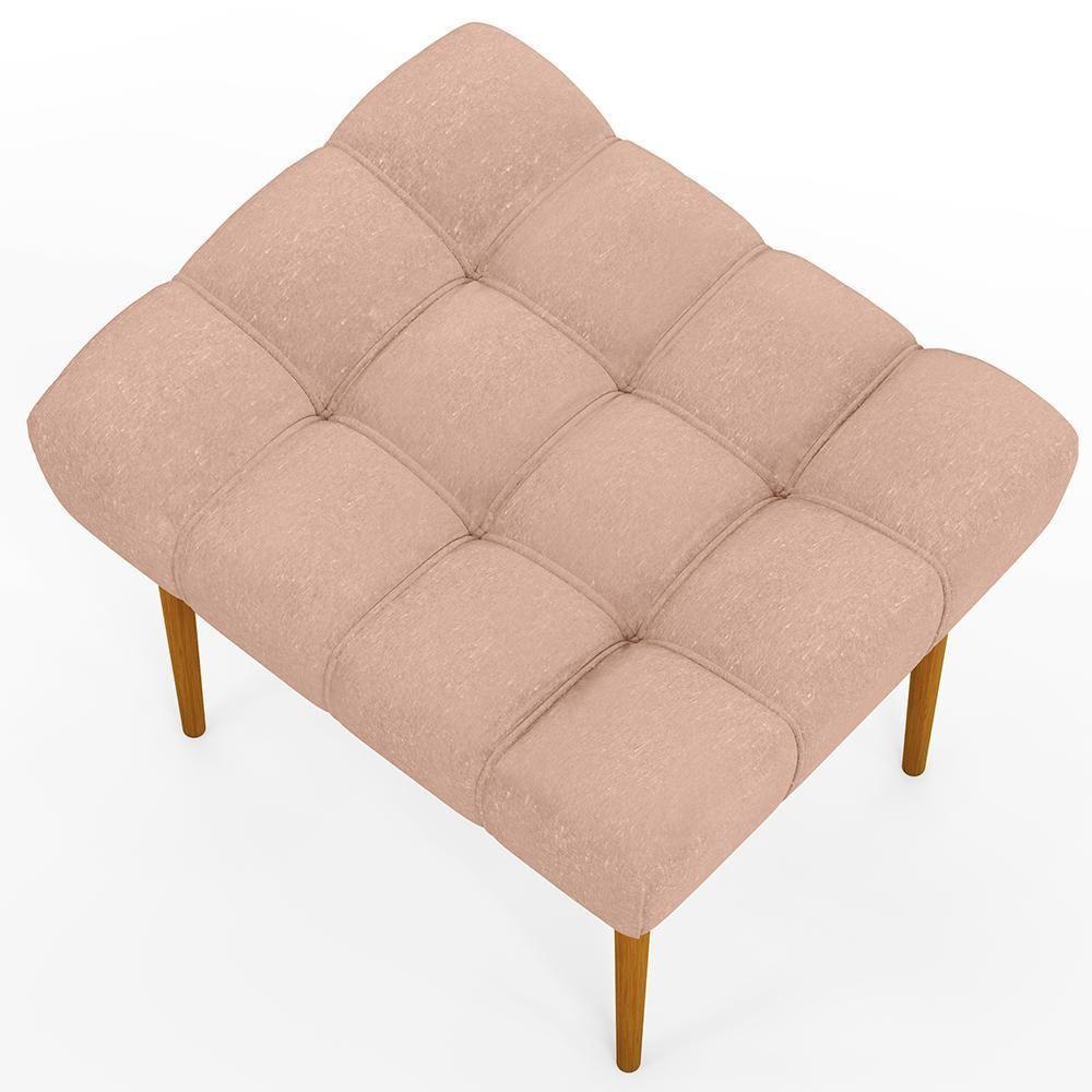 Puff Para Sala De Estar Requinte L02 Linho Rosê - 2