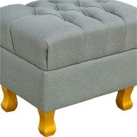 Puff París Luis Xv L02 Capitone Linho Cinza Escuro - 2