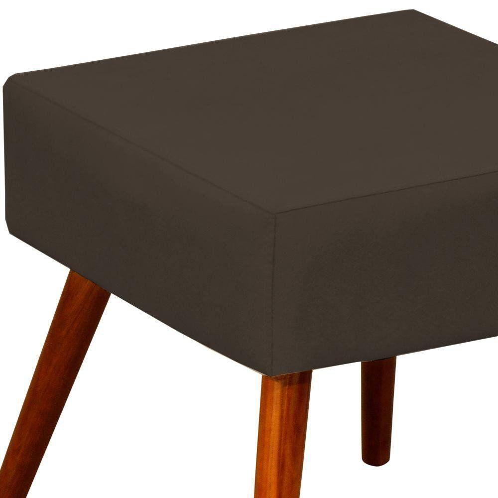 Puff Banqueta Decorativa Com Pés Palito Lívia Suede Marrom - 4