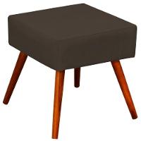 Puff Banqueta Decorativa Com Pés Palito Lívia Suede Marrom - 1