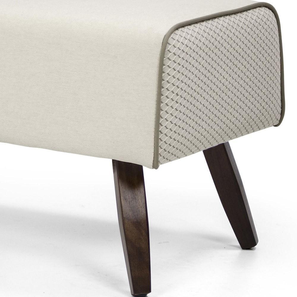 Puff Com Pés De Madeira Viseo D02 60 Cm Linho Bege B-172 - 3