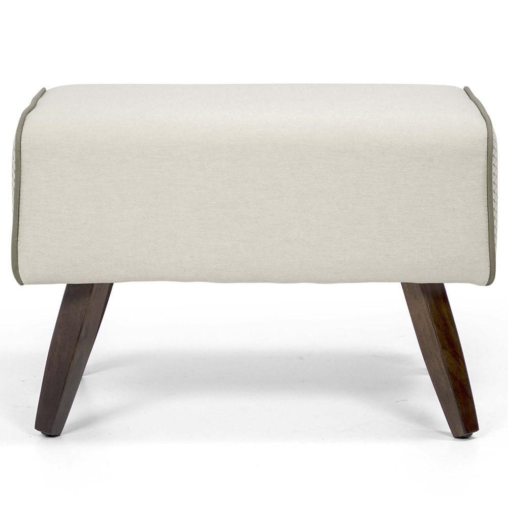 Puff Com Pés De Madeira Viseo D02 60 Cm Linho Bege B-172 - 4