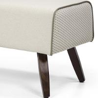 Puff Com Pés De Madeira Viseo D02 60 Cm Linho Bege B-172 - 3