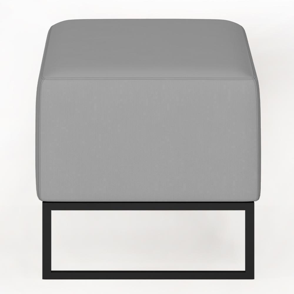 Puff Cléo W01 Base De Ferro 90 Cm Suede Cinza - 2