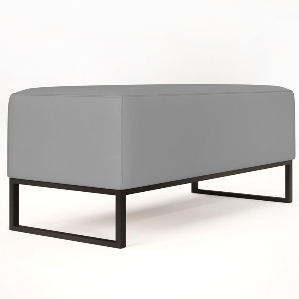 Puff Cléo W01 Base De Ferro 90 Cm Suede Cinza - 3