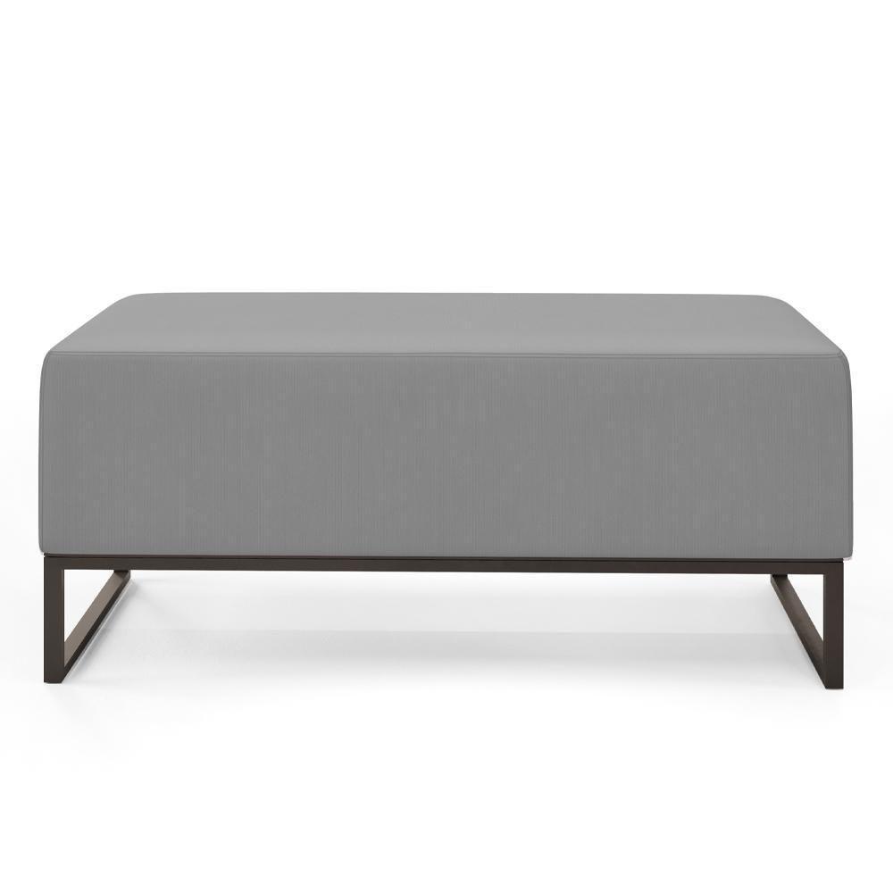 Puff Cléo W01 Base De Ferro 90 Cm Suede Cinza - 6