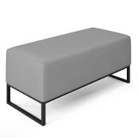 Puff Cléo W01 Base De Ferro 90 Cm Suede Cinza - 1