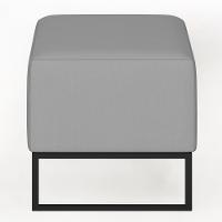 Puff Cléo W01 Base De Ferro 90 Cm Suede Cinza