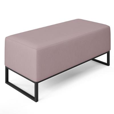 Puff Cléo W01 Base De Ferro 90 Cm Suede Rosê