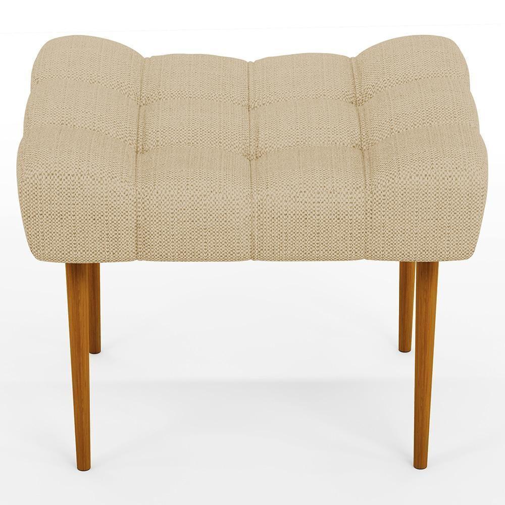 Puff Para Sala De Estar Requinte L02 Linho Bege Escuro - 5