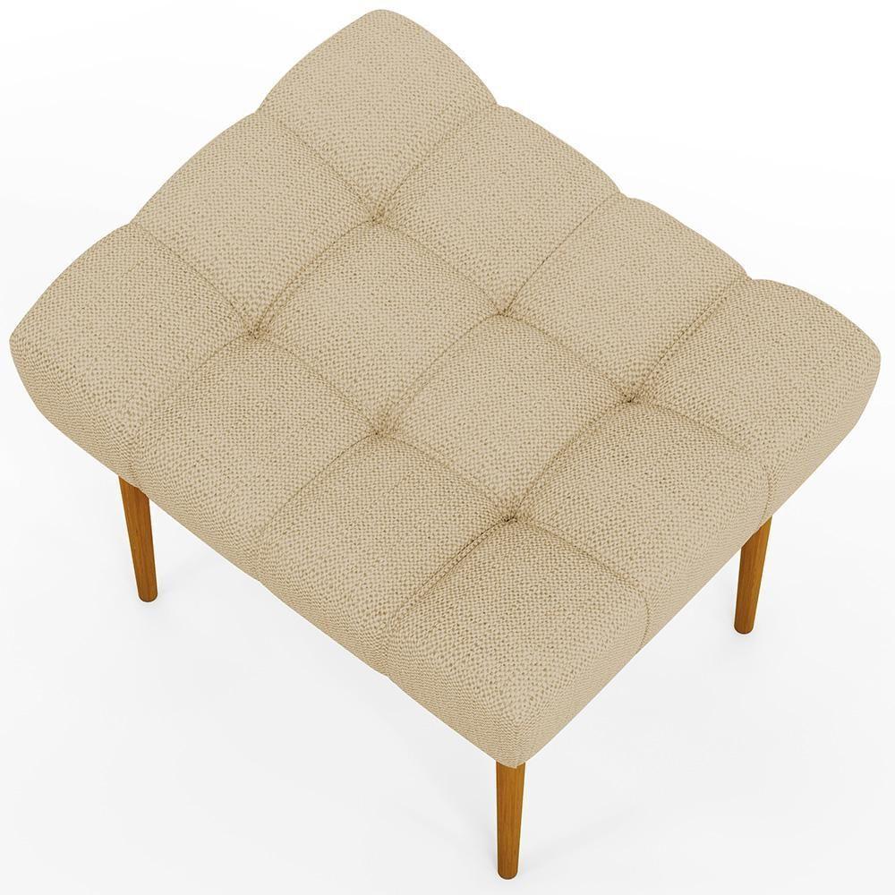 Puff Para Sala De Estar Requinte L02 Linho Bege Escuro - 7