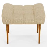 Puff Para Sala De Estar Requinte L02 Linho Bege Escuro - 5