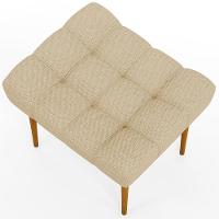 Puff Para Sala De Estar Requinte L02 Linho Bege Escuro - 7