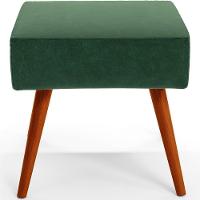 Puff Banqueta Decorativa Com Pés Palito Facto Verde Musgo