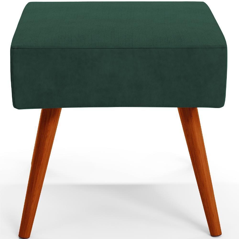 Puff Banqueta Decorativa Com Pés Palito Suede Verde Musgo - 4