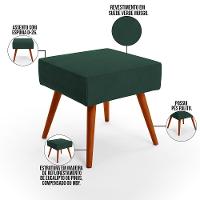 Puff Banqueta Decorativa Com Pés Palito Suede Verde Musgo - 3