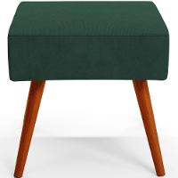 Puff Banqueta Decorativa Com Pés Palito Suede Verde Musgo