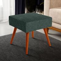 Puff Banqueta Decorativa Com Pés Palito Linho Verde Musgo - 5