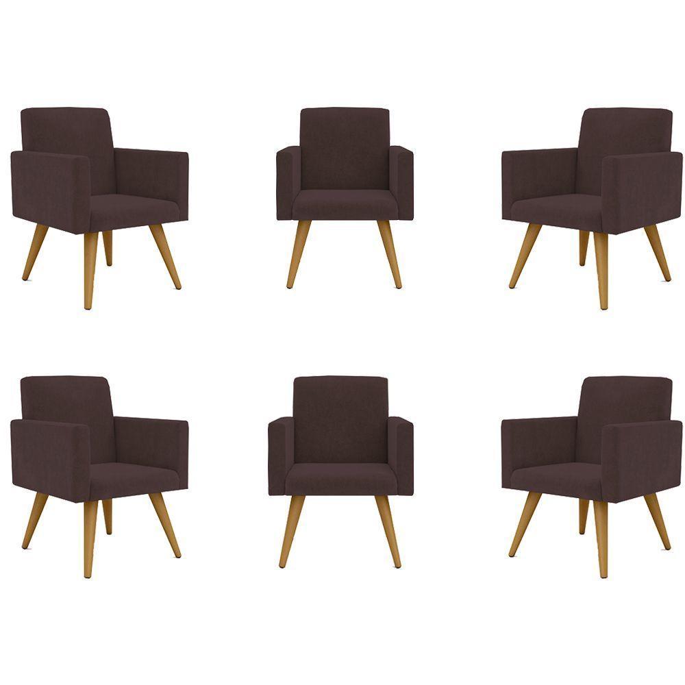 Kit 06 Poltronas Sala, Quarto, Escritorio marrom - 1