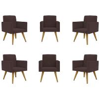 Kit 06 Poltronas Sala, Quarto, Escritorio marrom - 1