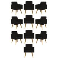 Kit 10 Poltronas Quarto, Sala, Escritorio preta - 1