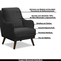 Poltrona Decorativa Catar Com Tachas Veludo Cinza Chumbo - 6