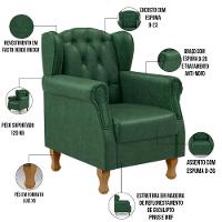 Poltrona Yara P02 Com Puff Paris Facto Verde Musgo - 7