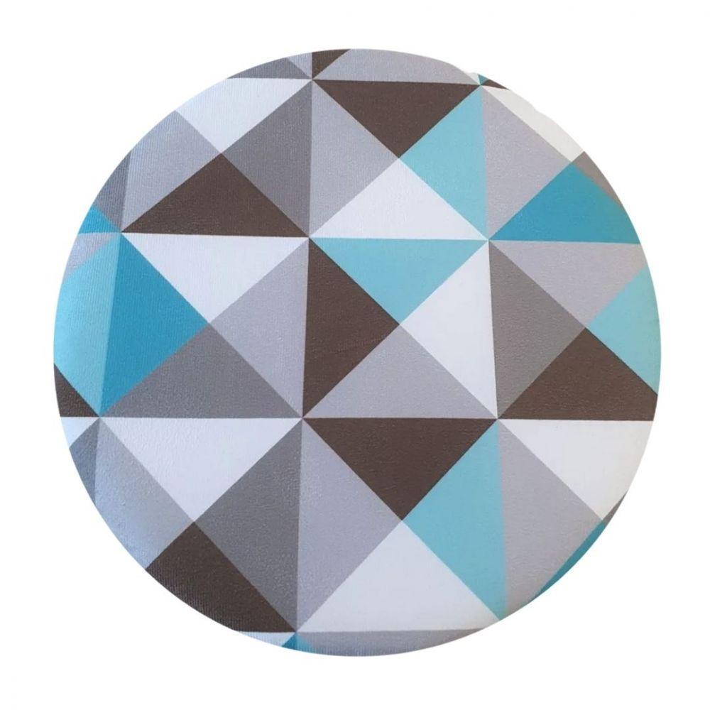 Combo 4 Puffs Redondo Pé Palito Triangûlo Azul - 3