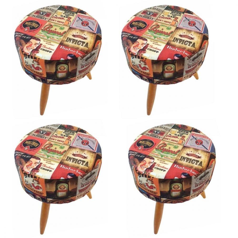 Combo 4 Puffs Redondo Pé Palito Cerveja - 1