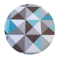 Combo 3 Puffs Redondo Pé Palito Triangûlo Azul - 3