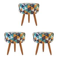 Combo 3 Puffs Redondo Pé Palito Verde - 1