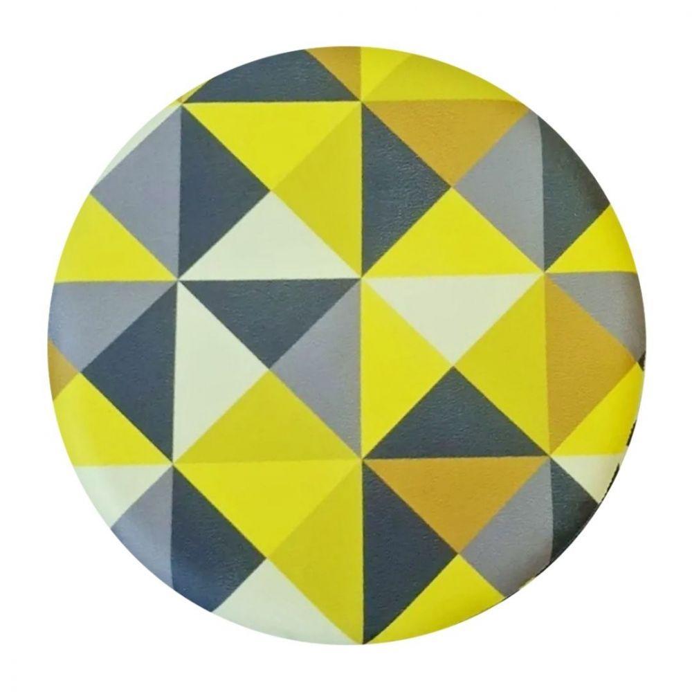 Combo 4 Puffs Redondo Pé Palito Triangûlo Amarelo - 3