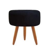 Combo 3 Puffs Redondo Pé Palito Preto - 2