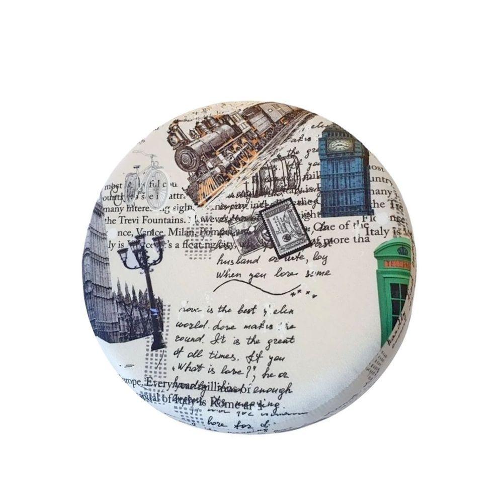 Combo 4 Puffs Decorativos Redondo Pé Palito-Suede Paris Azul Verde - 3