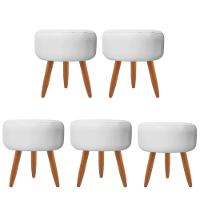 Combo 5 Puffs Redondo Pé Palito Branco - 1