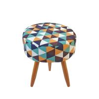 Combo 2 Puffs Decorativos Redondo Pé Palito-triangulo Verde - 2