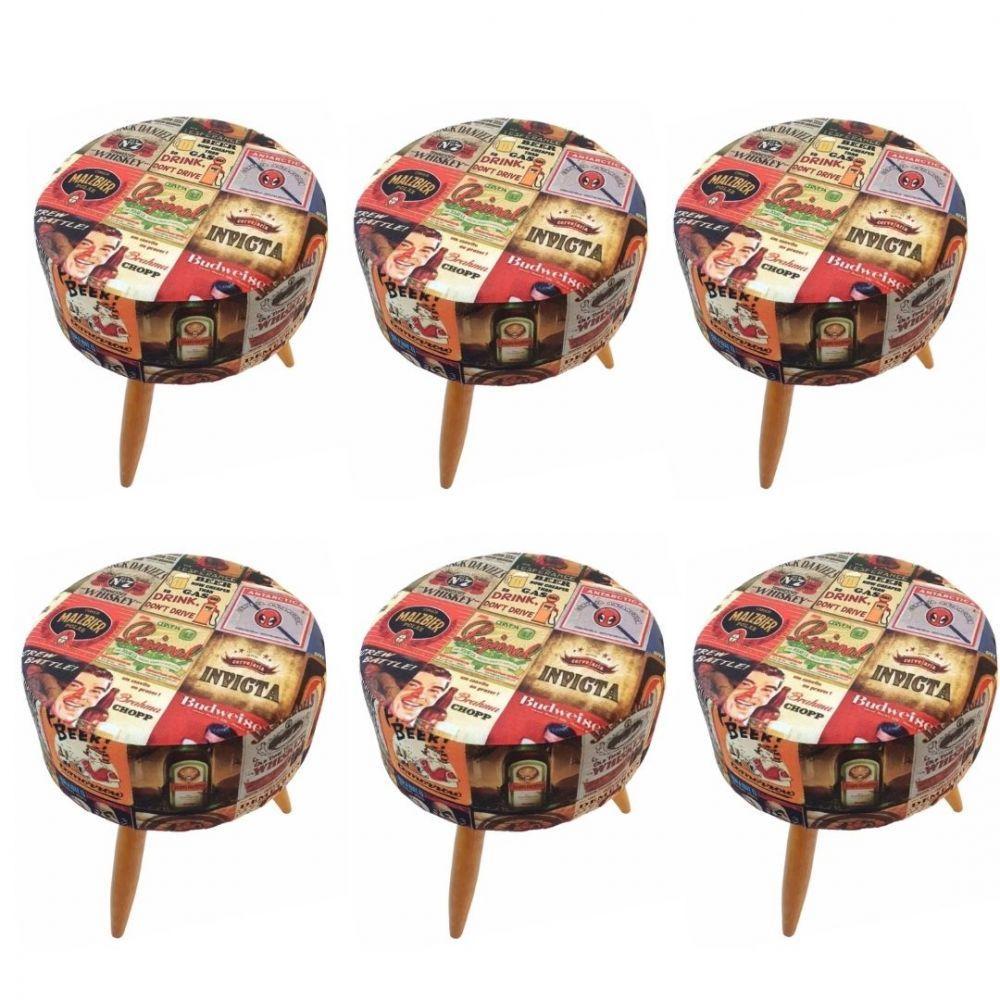 Combo 6 Puffs Redondo Pé Palito Cerveja - 1