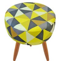 Combo 3 Puffs Redondo Pé Palito Triangûlo Amarelo - 2