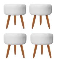 Combo 4 Puffs Redondo Pé Palito Branco - 1