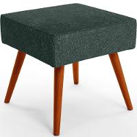 Kit 02 Puffs Banqueta Com Pés Palito Linho Verde Musgo - 5