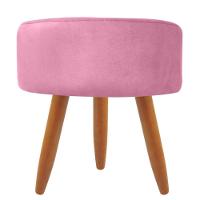 Combo 4 Puffs Redondo Pé Palito Suede Rosa - 2