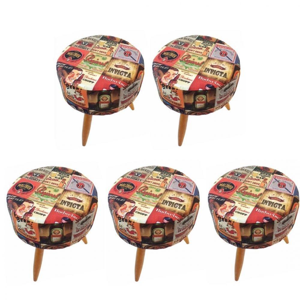 Combo 5 Puffs Redondo Pé Palito Cerveja - 1