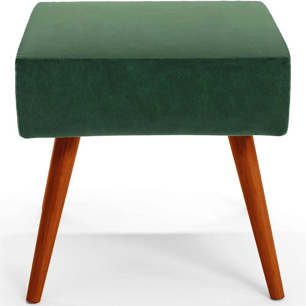 Kit 02 Puffs Banqueta Com Pés Palito Facto Verde Musgo - 3