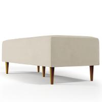 Kit 02 Puffs Bali W01 Pés Palito 120x50 Cm Suede Bege