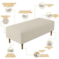 Kit 02 Puffs Bali W01 Pés Palito 120x50 Cm Suede Bege - 6