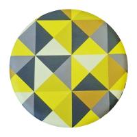 Combo 6 Puffs Redondo Pé Palito Triangûlo Amarelo - 3