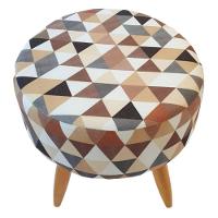 Combo 6 Puffs Redondo Pé Palito Triangûlo Bege - 2