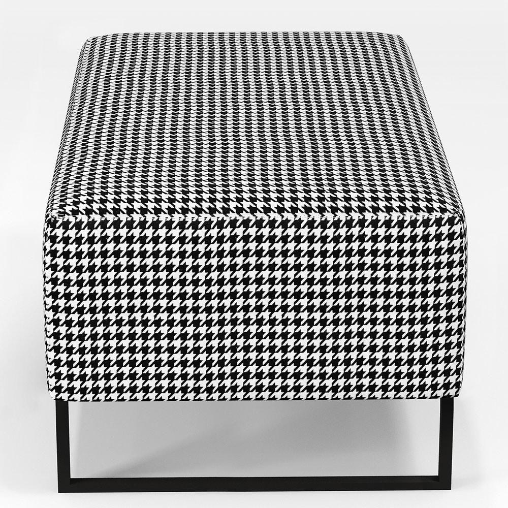 Kit 02 Puffs Cléo W01 Base Ferro 90 Cm Suede Pied Poule - 2